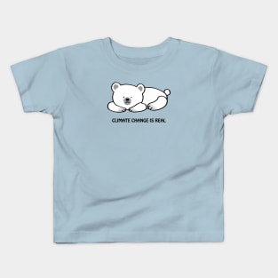 Sad polar bear - climate change is real Kids T-Shirt